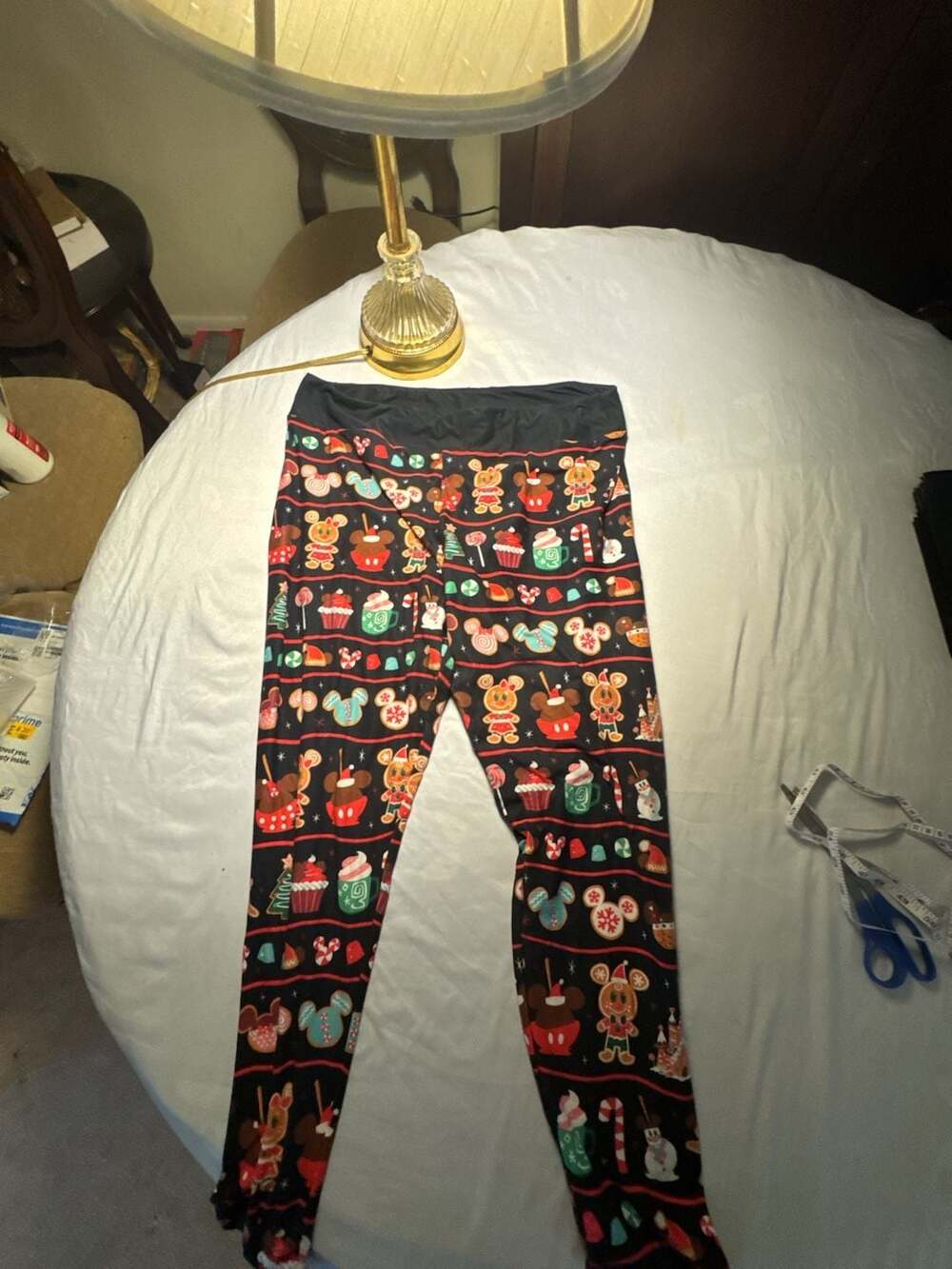 Disney Parks Mickey and Minnie Holiday Snacks Christmas Print Leggings